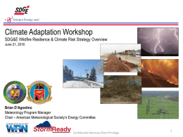SDG&E Wildfire Resilience & Climate Risk Strategy Overview