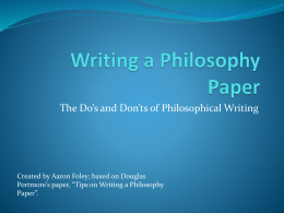 writing a philosophy paper