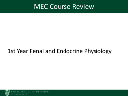Year I: Physiology II Course Review