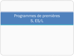 Programmes en premi res S, ES et L