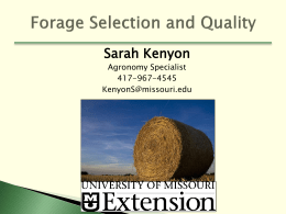 Forage selection and quality by Sarah Kenyon (PPTX)