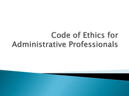 Code of Ethics for Administrative Professionals[1] [102,47 KiB]
