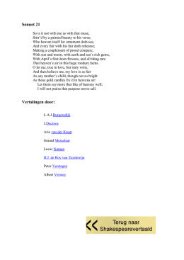 Sonnet 21 vertaald - Op zoek naar Will | Nederlandse vertalingen