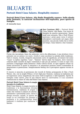 Portrait Hotel Ciasa Salares. Hospitality essence