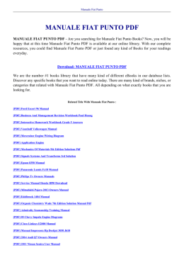 manuale fiat punto pdf