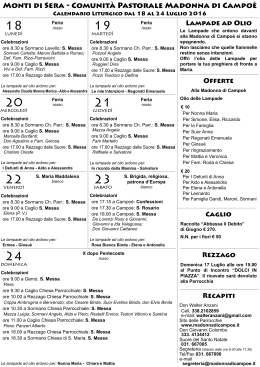 Monti di Sera - Comunit&agrave; Pastorale Madonna di Campo&egrave;