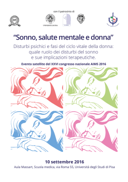 Sonno, salute mentale e donna - Associazione Italiana Medicina Del
