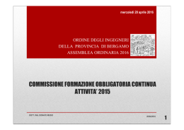 Relazione dell`attività della Commissione Formazione Obbligatoria