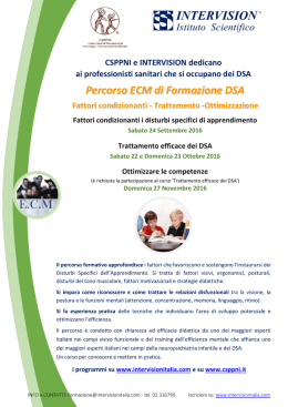 Percorso ECM di Formazione DSA