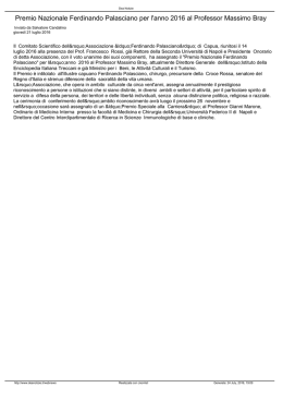 Premio Nazionale Ferdinando Palasciano per l`anno