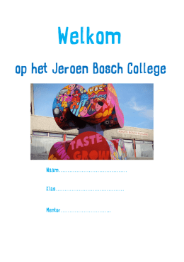 Welkom - Jeroen Bosch College