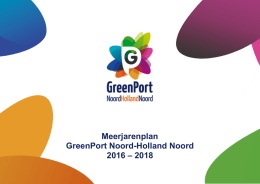 Meerjarenplan GreenPort NHN - GreenPort Noord