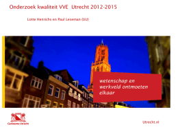 Onderzoek kwaliteit VVE Utrecht 2012-2015
