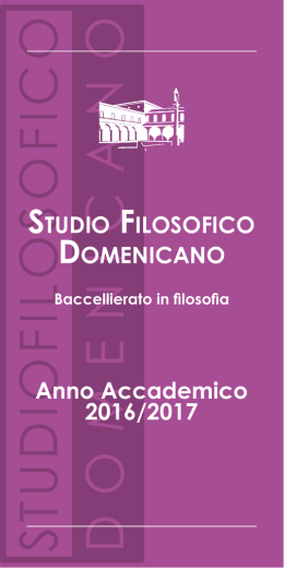 Anno Accademico 2016/2017 - Studio Filosofico Domenicano