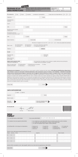 Modulo di richiesta e condizioni contrattuali di IKEA MONEYCARD