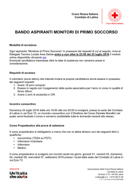 Bando monitori - Croce Rossa Italiana