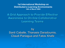 A Grid Approach to provide Effective Awareness to On-Line Collaborative learning teams