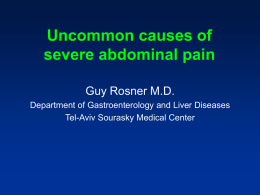 Rosher G.Uncommon causes of severe abdominal pain