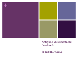Antigone - Theme Powerpoint Antigone Quickwrite 2 Feedback.ppt