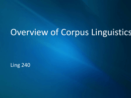 More on corpus linguistics