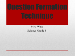 Research Questions Period 1 & 8
