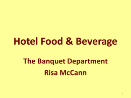 The Banquets Dept. ppt.