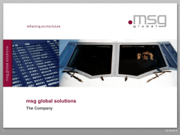 MSG Global Solutions overview