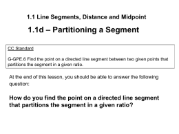 Geometry - PowerPoint notes - Partitioning a segment