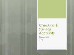 Checking Accounts PPT