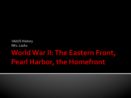 Pearl Harbor the Homefront PPT