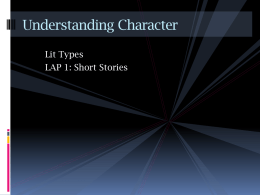 lit types understanding character (day 8 & 9)