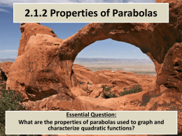 2.1.2 properties of parabolas notes