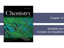 chapter16 solubility and complex ion