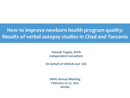 How to improve newborn health program quality: results of verbal autopsy studies in Chad and Tanzania