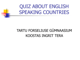 quiz about english speaking countries