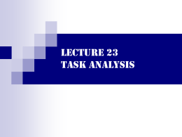 HCI Lecture 23 Task analysis.ppt