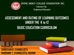 Assessment and Rating of Learning Outcomes - K-12 Basic Curriculum.pptx
