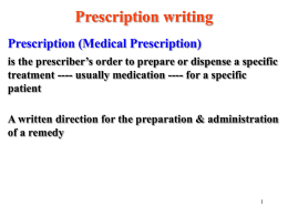 Prescription writing 2-4-2007.PPT