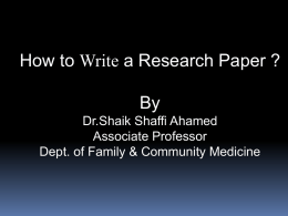 How to write a Research paper(Dr.Shaffi)2a.ppt