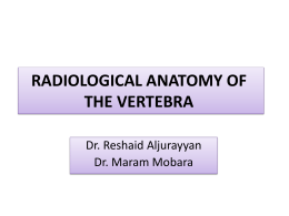 Lecture 2- RADIOLOGICAL ANATOMY OF THE VERTEBRA.ppt