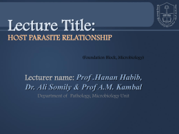 Lecture5- HOST PARASITE RELATIONSHIP.ppt
