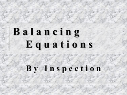 Balancing Equation