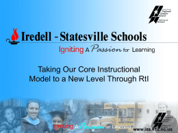 Integrating the I-SS Model and RtI (NCASA presentation)