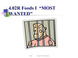 4.02 Foods Most Wanted