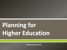 3.4 Planning for Higher Education
