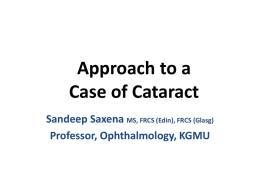 Approach To A Case Of Cataract [PPT]