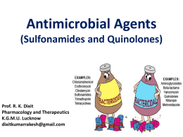 Antimicrobial Agents (Sulfonamides and Quinolones 1 ) [PPT]