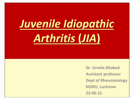 Juvenile Idiopathic Arthritis (JIA) [PPT]