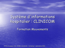 Diaporama "Formation sur les mouvements clinicom"