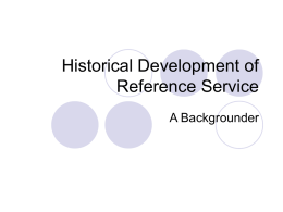 Historical Development of Reference Service